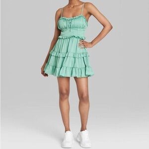 Wild Fable Women’s Teal Ruffled Dress